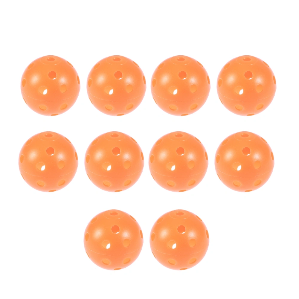 10pcs Perforated Plastic Play Balls Hollow Practice Training Sports Balls (Orange)