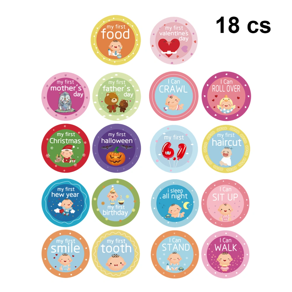 18pcs Newborn Milestone Stickers First Time Baby Stickers Unisex Baby Belly Sticker