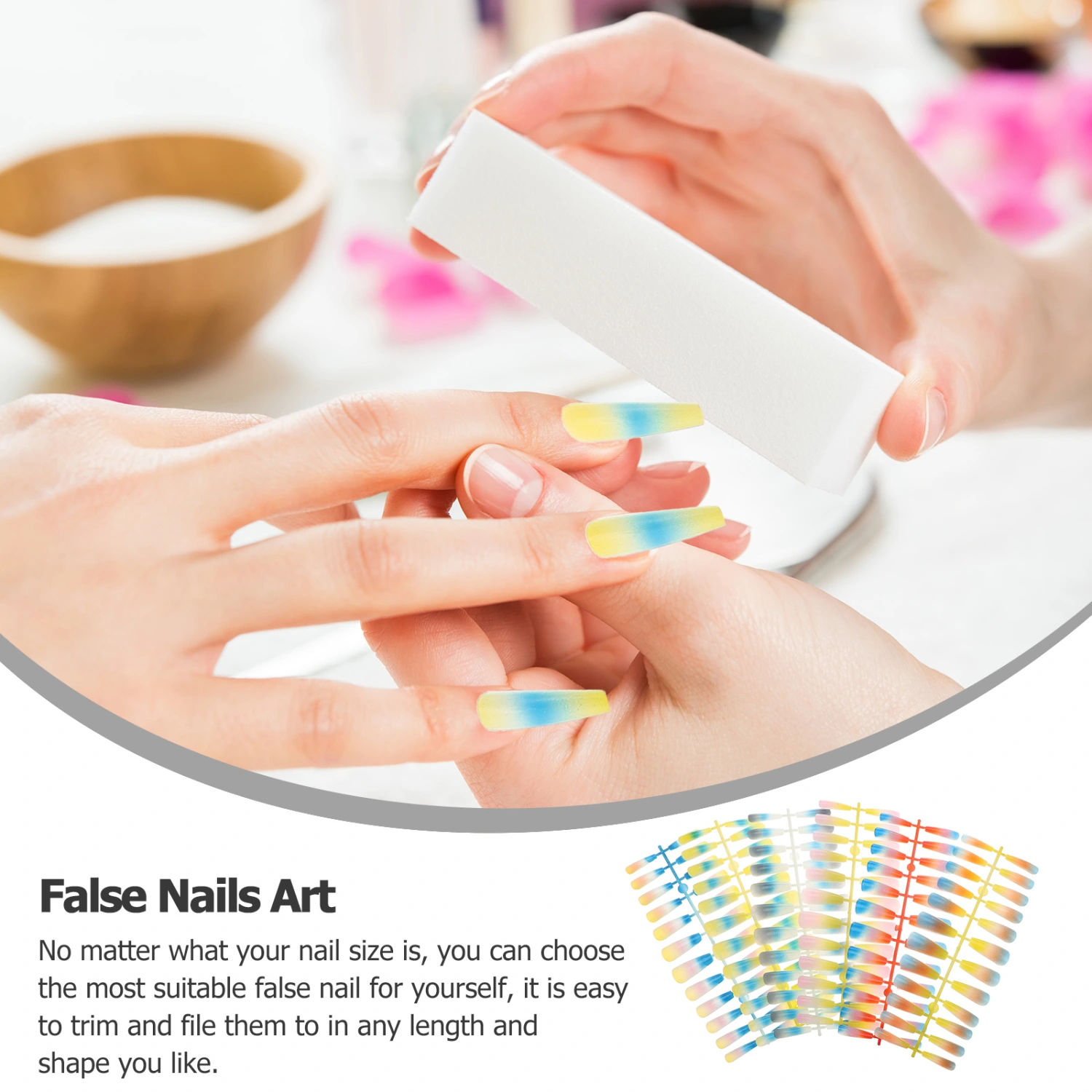 144pcs Press on Nails Coffin False Nails Artificial Nail Tips Long Fake Nails