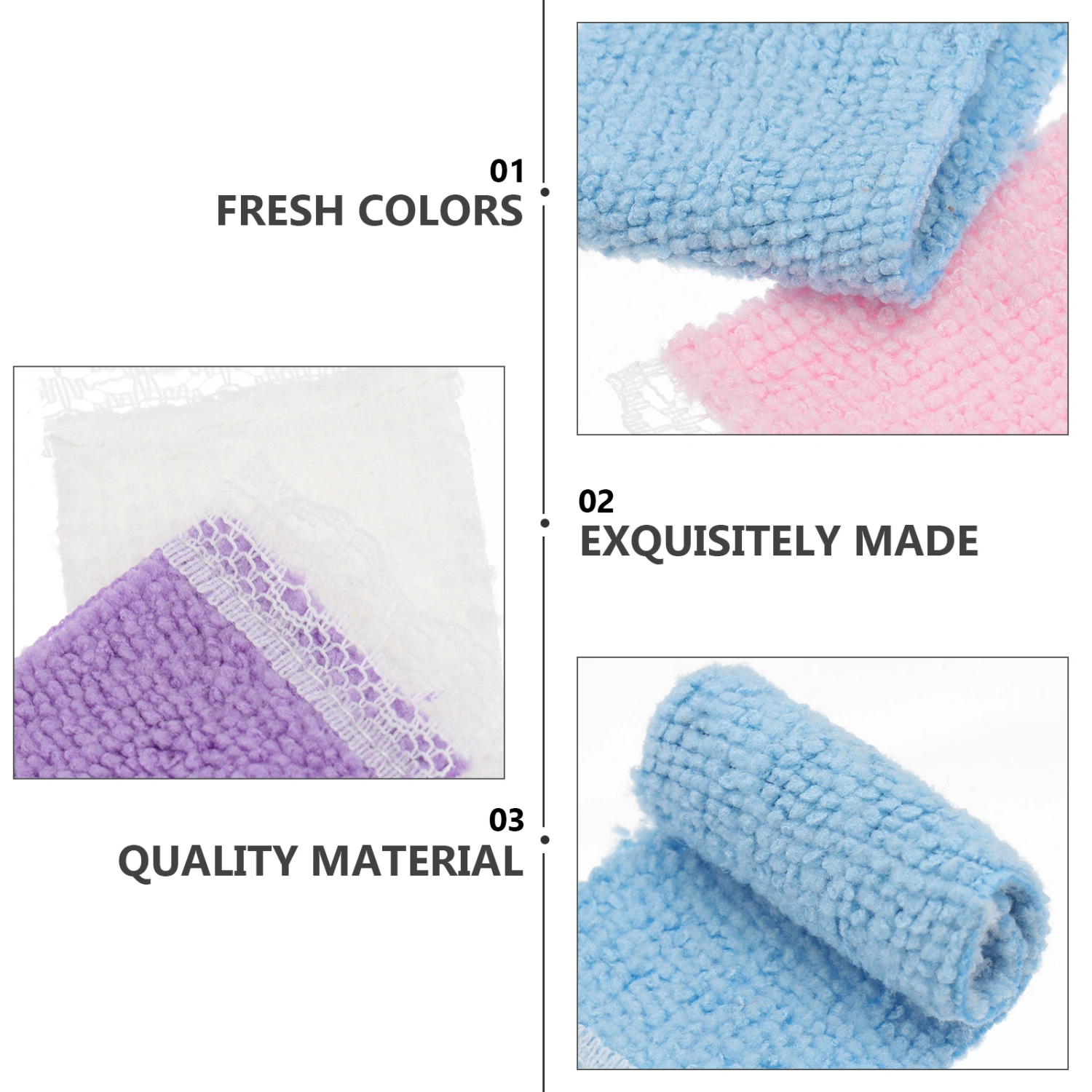 4Pcs Mini Towels Mini Bath Towel Adorns Mini House Accessories (Random Color)
