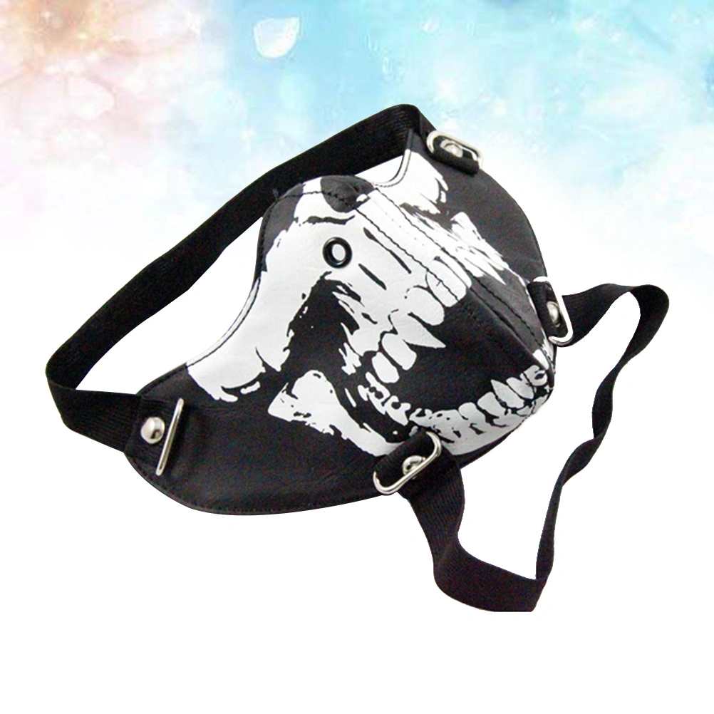 Mouth Mask Luminous Skull Printed Anti Dust Mask Halloween Decoration Mask (Black)