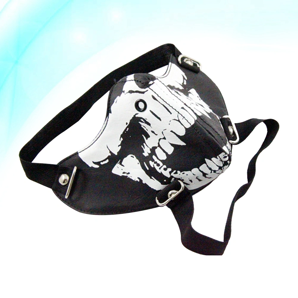 Mouth Mask Luminous Skull Printed Anti Dust Mask Halloween Decoration Mask (Black)