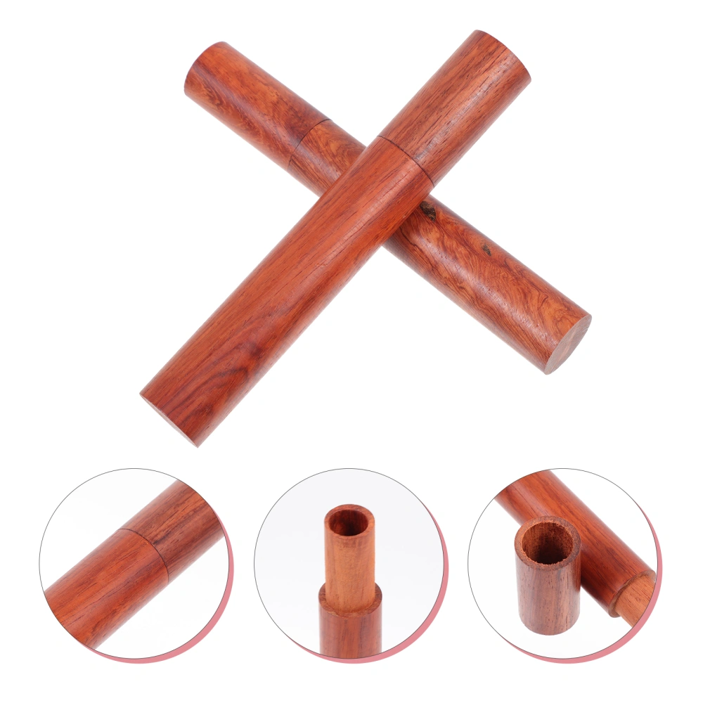 2Pcs Rosewood Incense Tube Wood Incense Storage Tube for Home Incense Shop