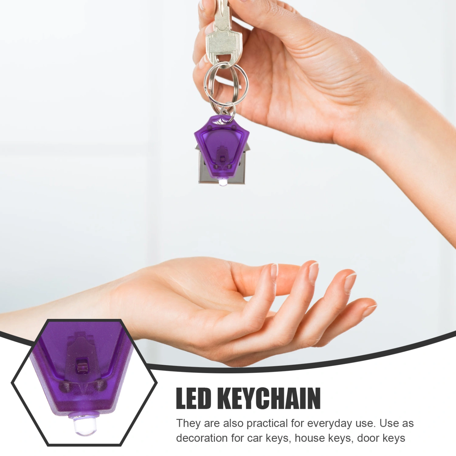 5pcs LED Portable Money Detector LED Counterfeit Detector Keyring LED Flashlight