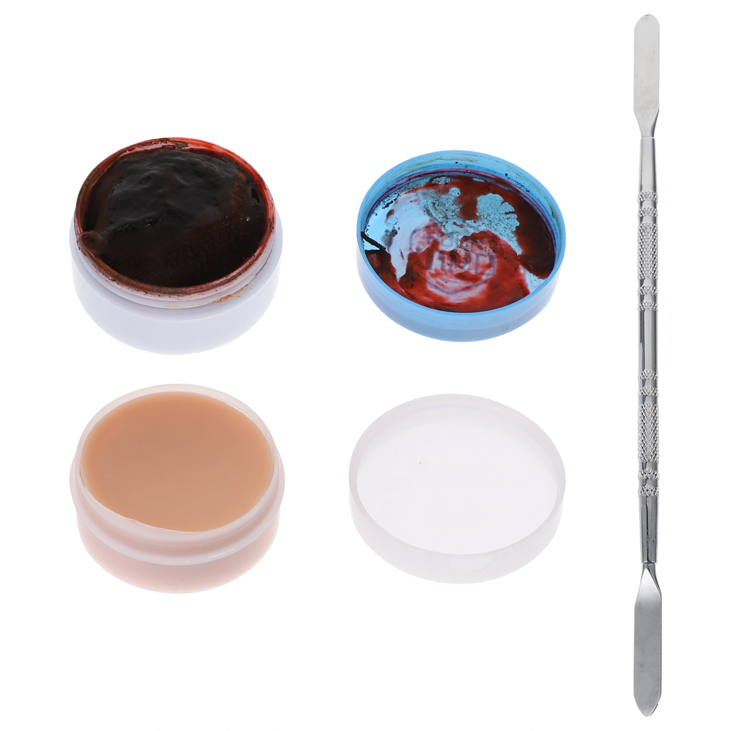 1Set Halloween Fake Wound Scar Wax Spatula Stipple Coagulated Blood Makeup Tools