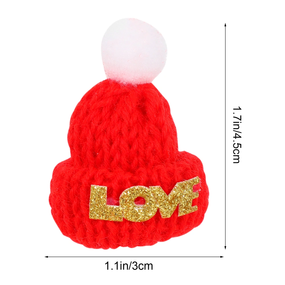 15pcs Christmas Mini Woolen Hat Lovely Mini Hat Decoration DIY Craft Accessories