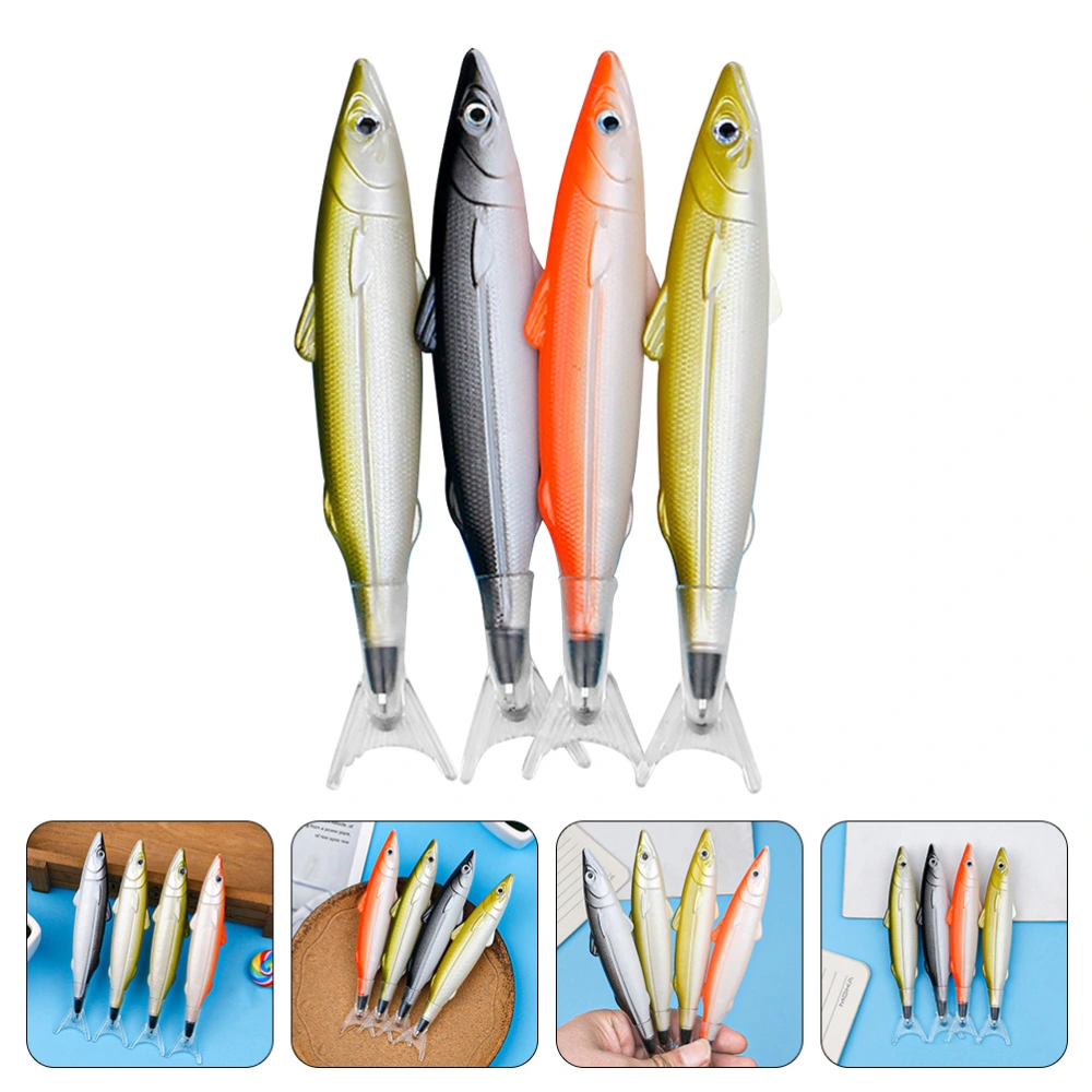 4Pcs Decorative Pens Advertise Award Pen Salt Shape Pen Fish Ballpoint Pen Plastic Pens