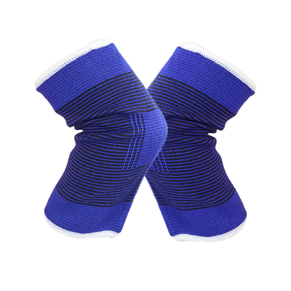 1 Pair Elbow Protective Cover Polyamide Fitness Anti-Friction Elastic Absorption Sweat Joint Protective Cover for Outdoor Exercise (Blue, Free Size)