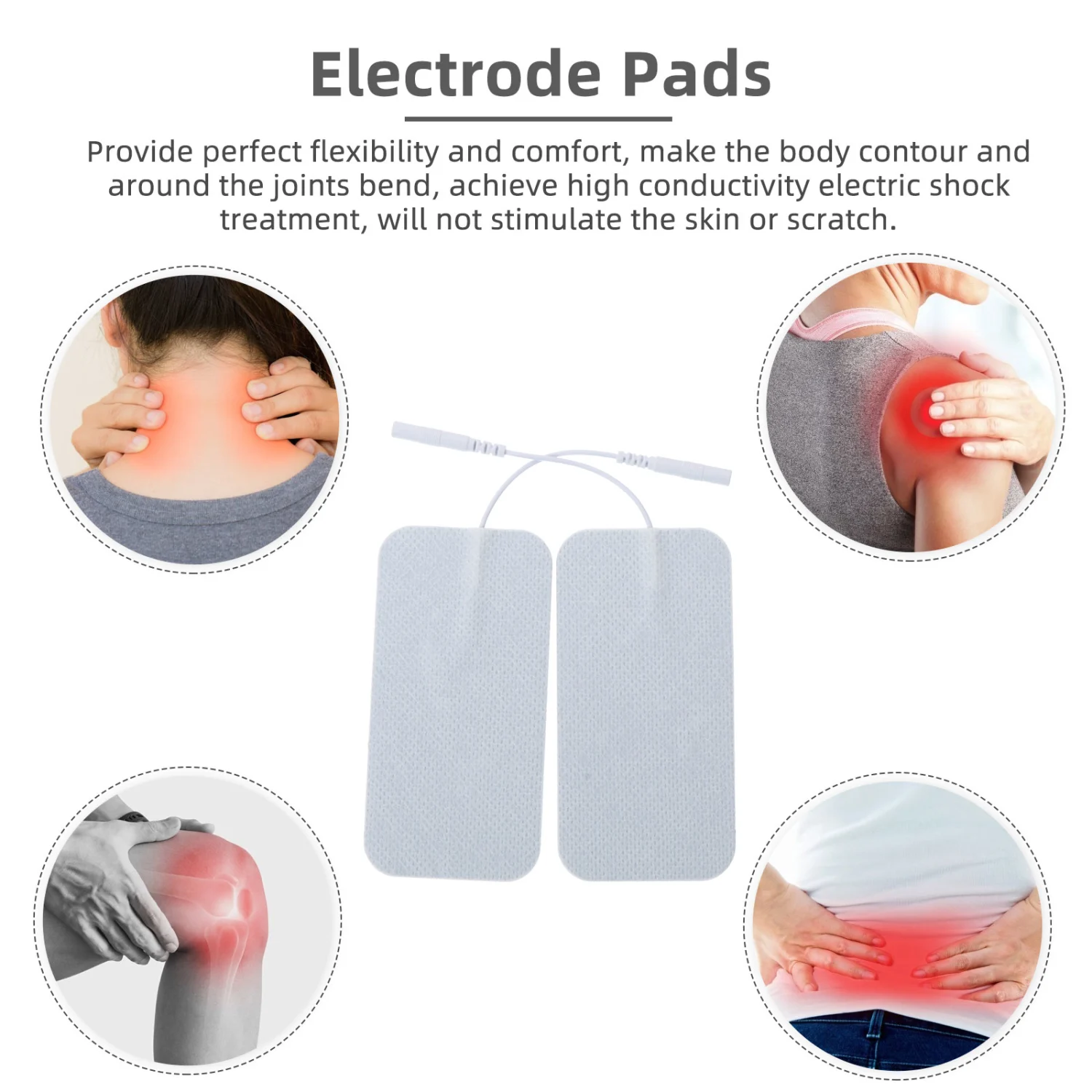 4pcs Electrode Pads Acupuncture Digital Therapy Gel Pads Tens Electrode Pads