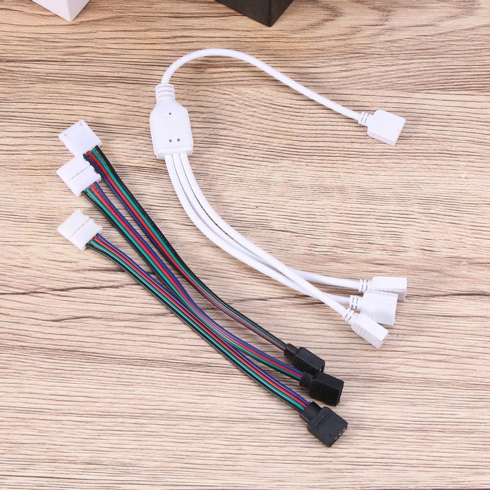 1 Set 10MM 4Pin 1to 3 LED Weld-free Connection Line No Welding Buckles for Strip Lamp