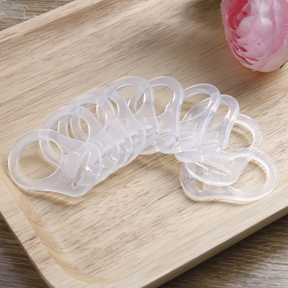 15pcs Silicone Baby Dummy Pacifier Clips Holders Baby Rings (Transparent)