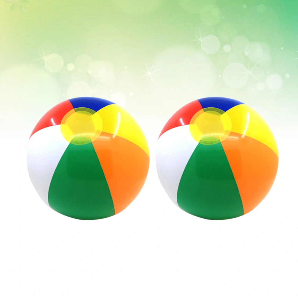 2PC Summer Inflatable Ball Children Playing Water Ball Beach Funny Outdoor Toy for Kid Child Baby (Colorful)