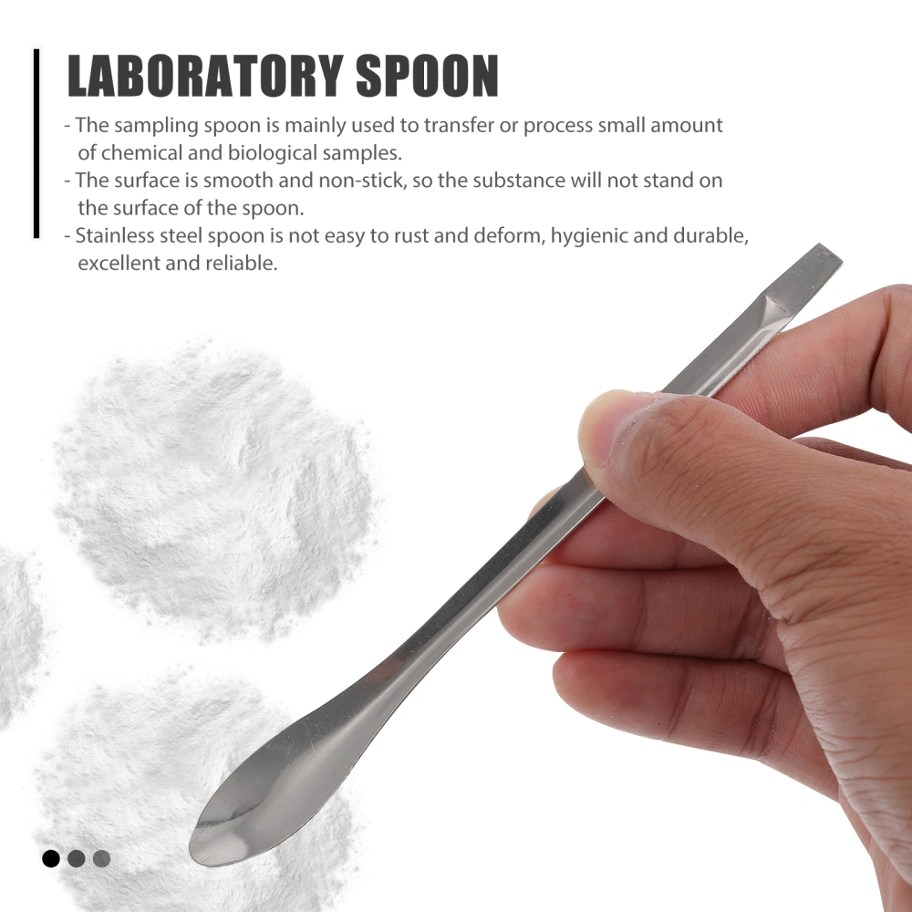 3pcs Stainless Steel Medicine Spoons Laboratory Spoons Micro Medicine Spoons