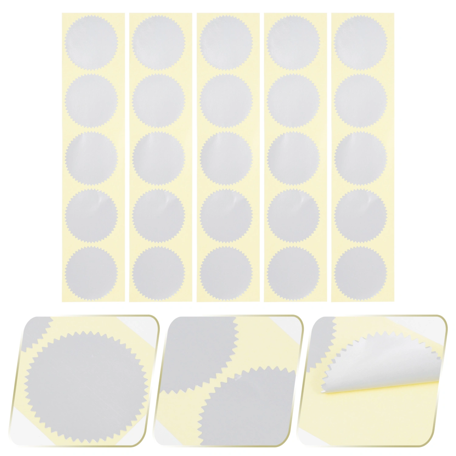 100 Pcs Gear Shape Seal Stickers Envelope Seal Certificate Files Seal Stickers
