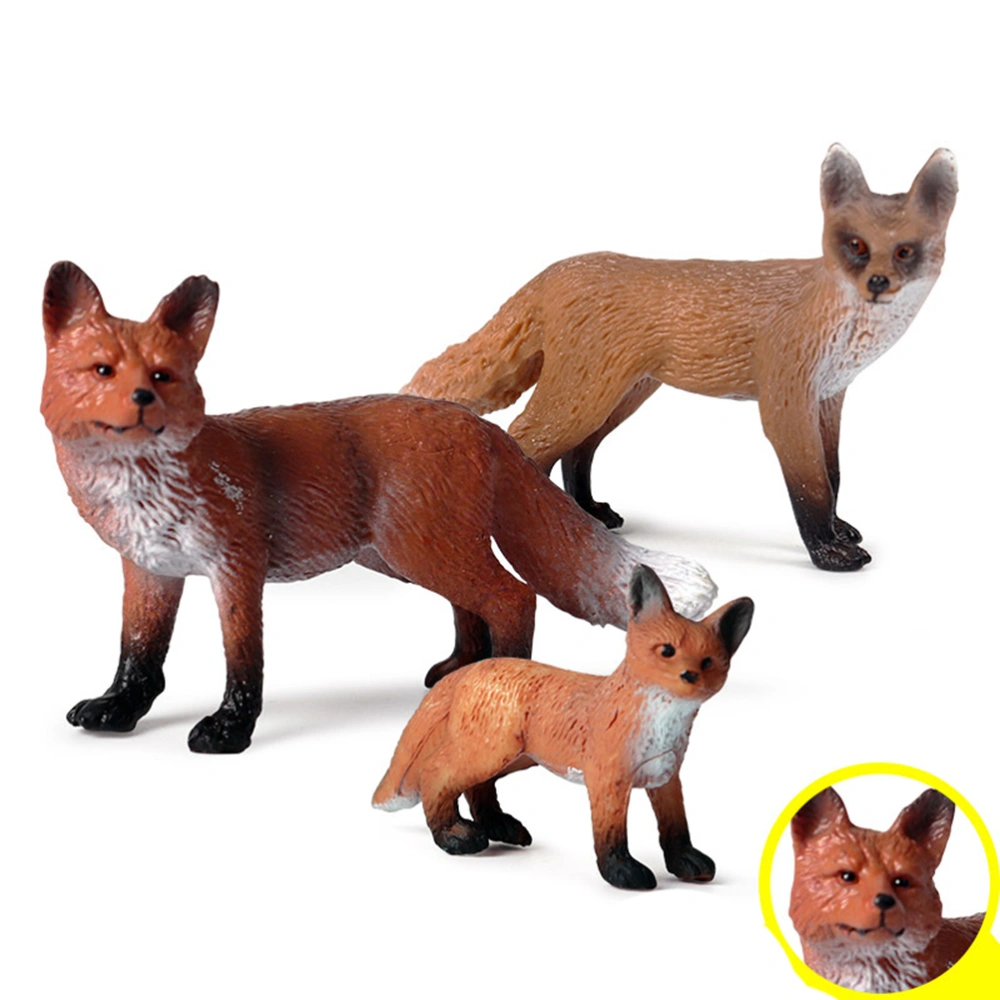 3 Pcs Simulation Wild Animal Figure Realistic Fun Toys Model Kids Animal Model Toys - 5x3cm (Fox)