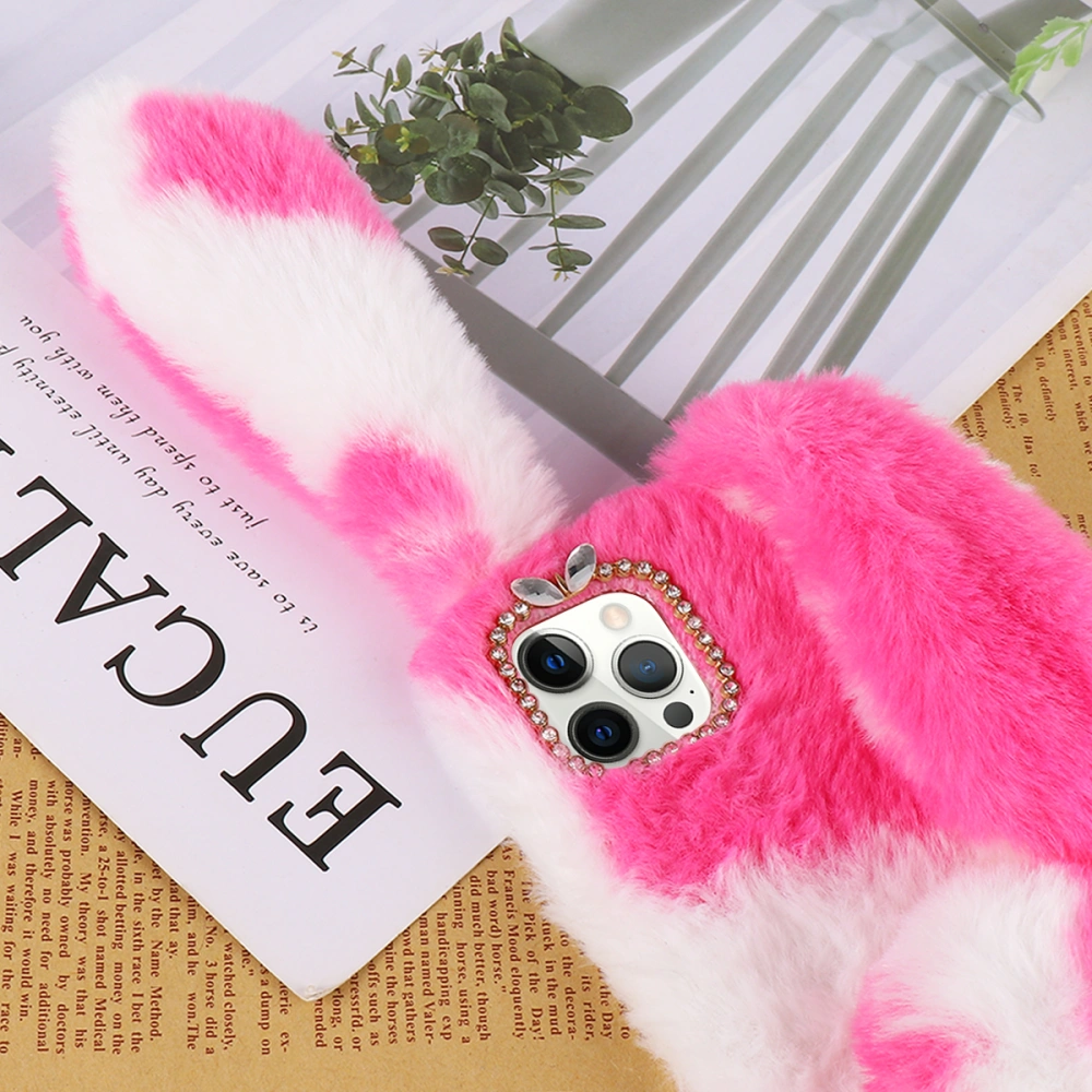 1Pc Plush Phone Case Fluffy Cartoon Phone Shell Compatible for iPhone 11 Pro Max