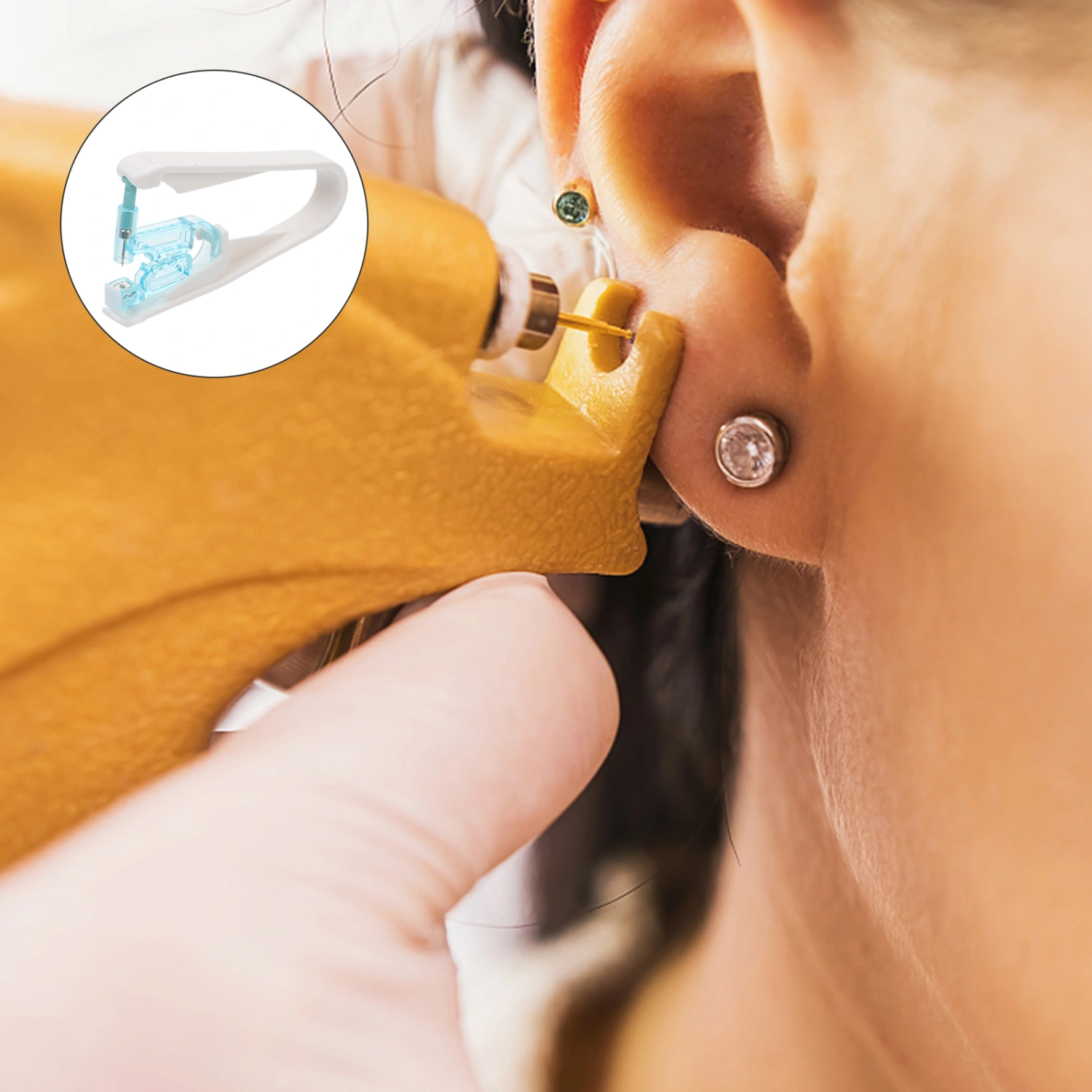 3 Sets Disposable Sterile Ear Piercers Stainless Steel Piercers Earrings and Tools