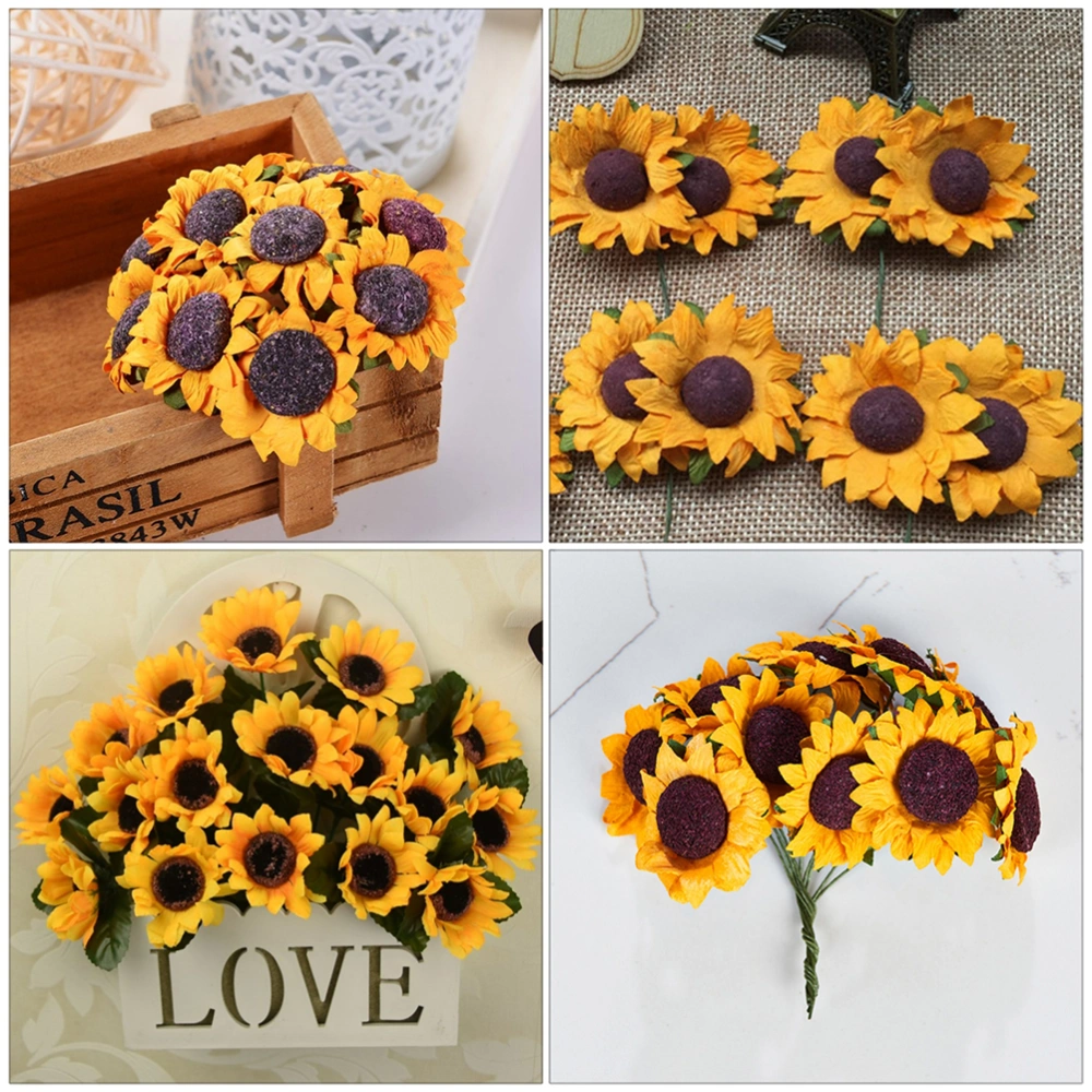 100pcs Simulation Sunflower  DIY Sunflower Home Flower Arrangement Flower Decor