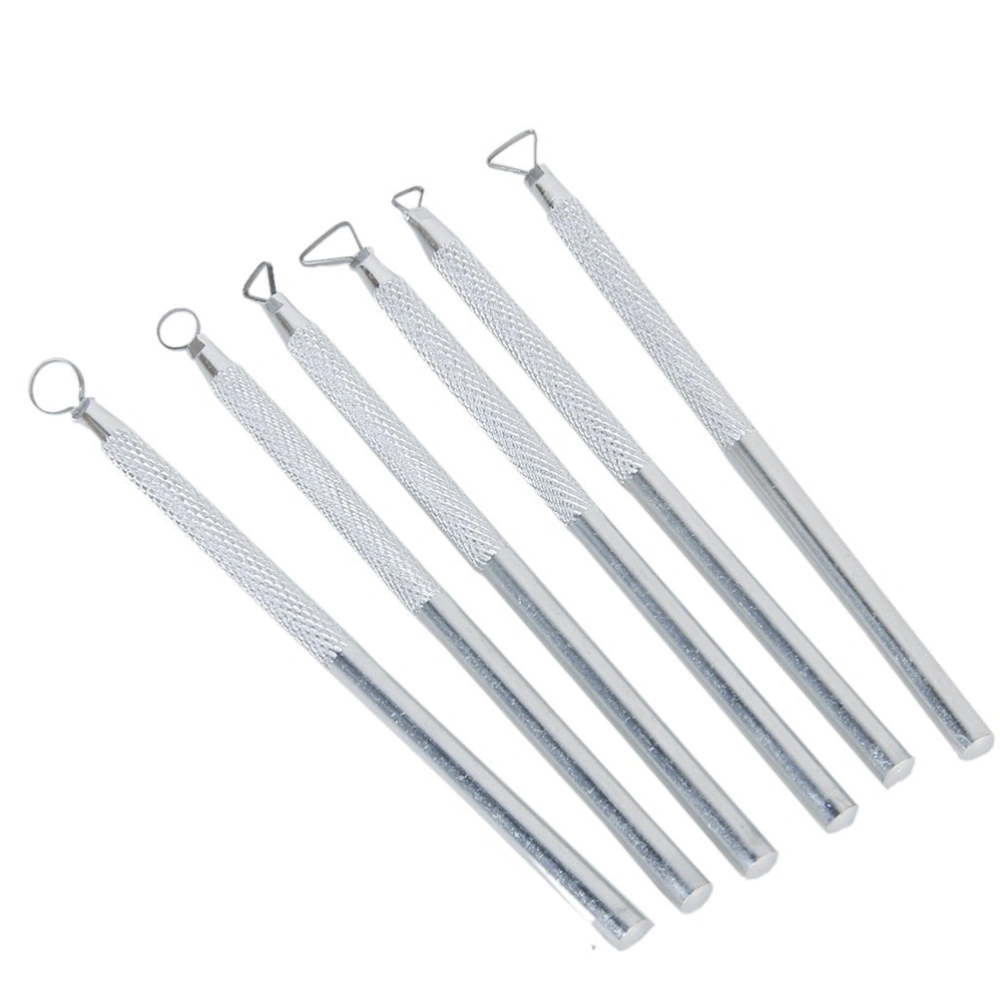 6pcs Aluminum Clay Pottery Sculpting Tools Set (Silver)