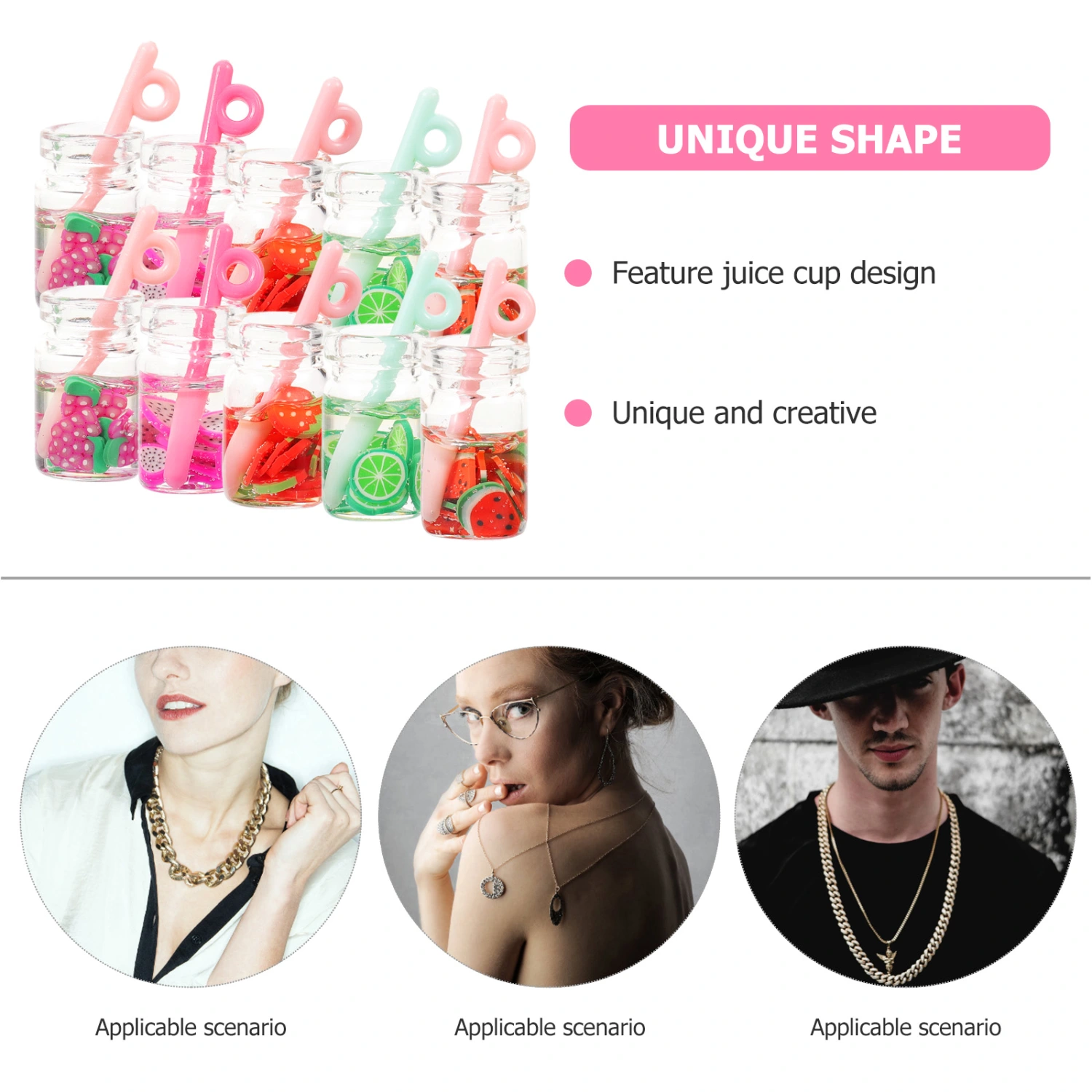 12Pcs Juice Cup Charms Jewelry Pendants Jewelry Making Charms for Handmade Decor (Random Style)