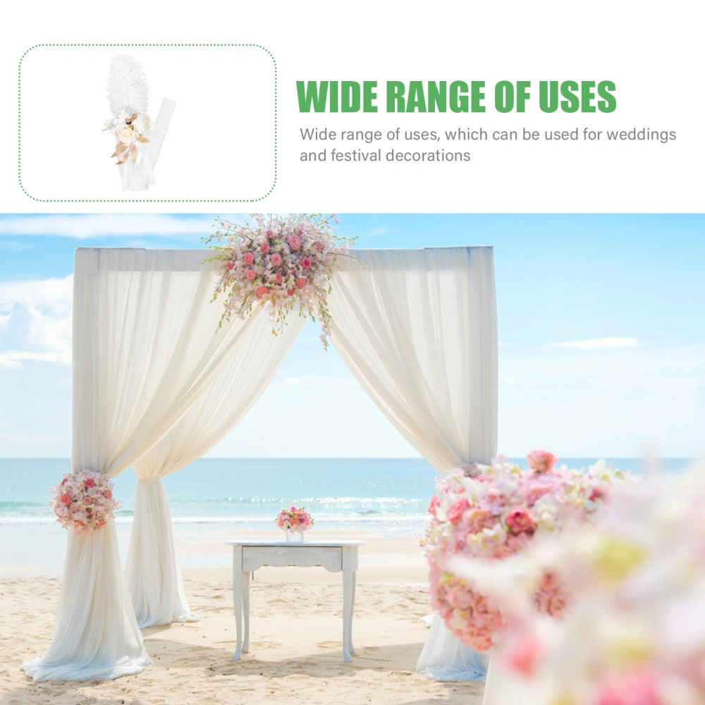 Wedding Chair Back Flower Adornment Wedding Flower Prop Imitated Flower Decor Party Supply