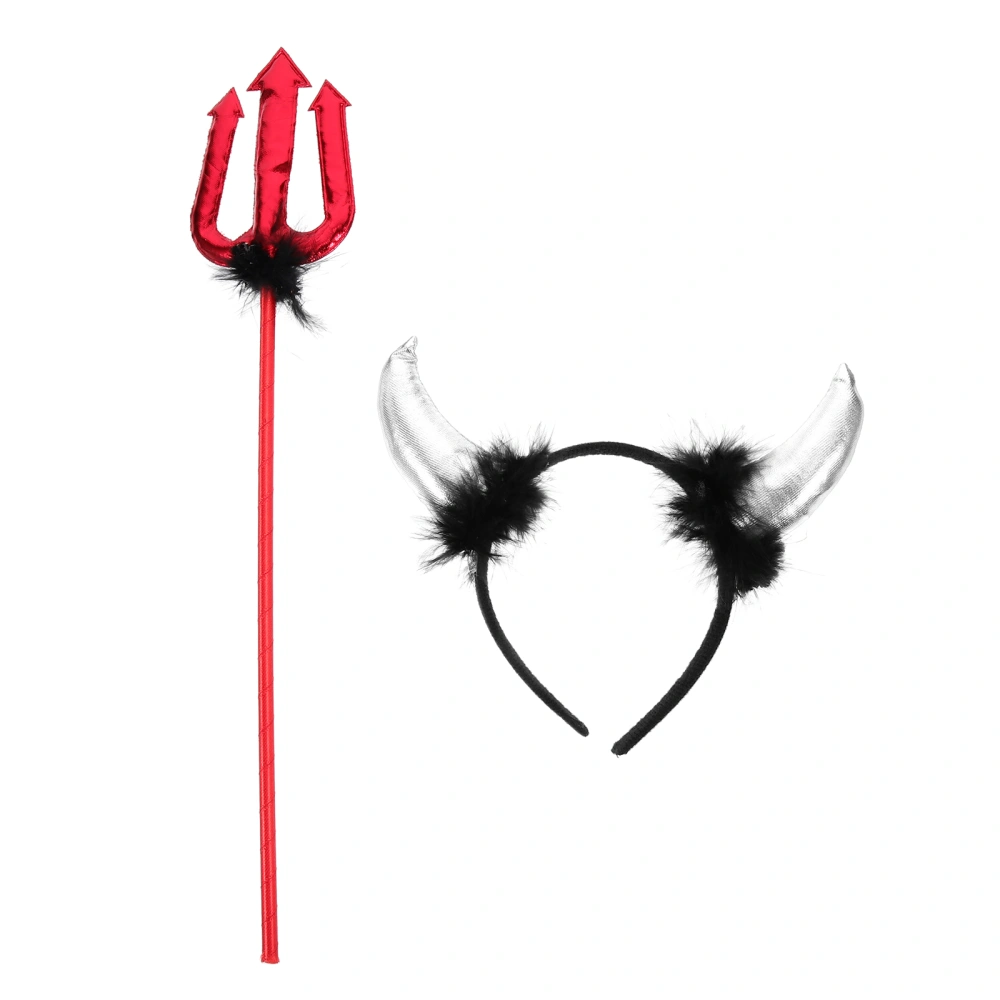 1 Set of Halloween Devil Horn Hair Band Devil Pitchfork Halloween Devil Cosplay Costume