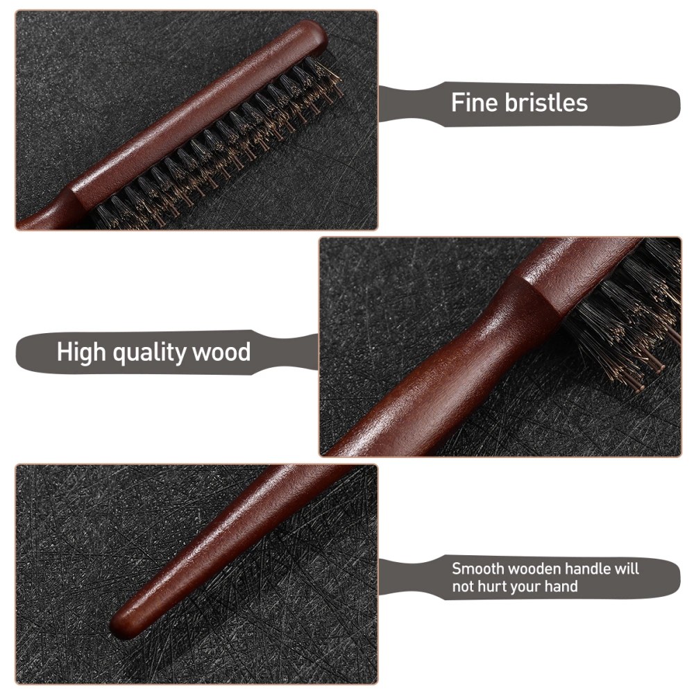 Lurrose Eco Friendly Hair Brush Wooden Handle Comb Bristle Hairdressing Barber Tool for Home and Salon (Random Color)