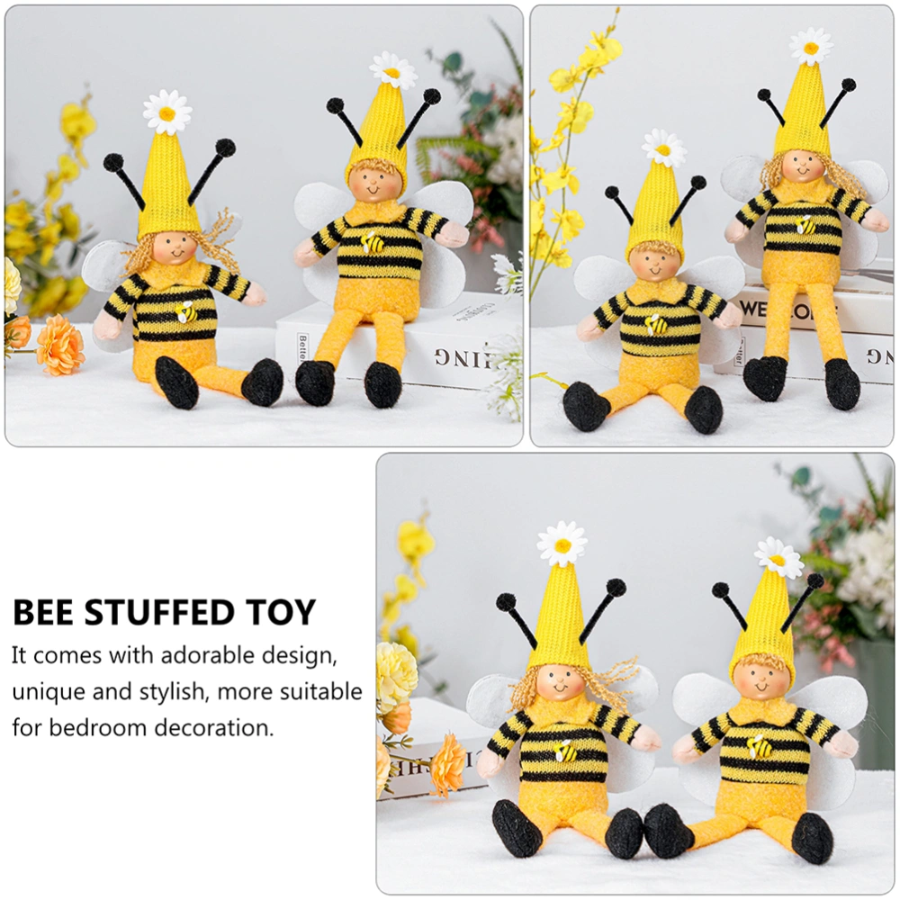 1pc Knitted Doll Festival Bee Shaped Stuffed Toy Festival Adornment Toy Gift