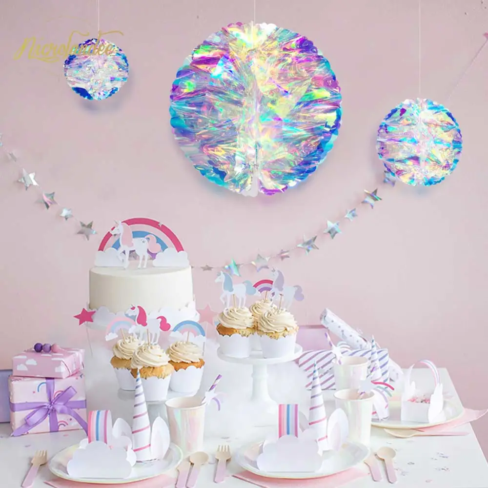 3Pcs Colorful Honeycomb Ball Party Hanging Decoration Wedding Ornament Party Supplies (15cm 20cm 25cm)