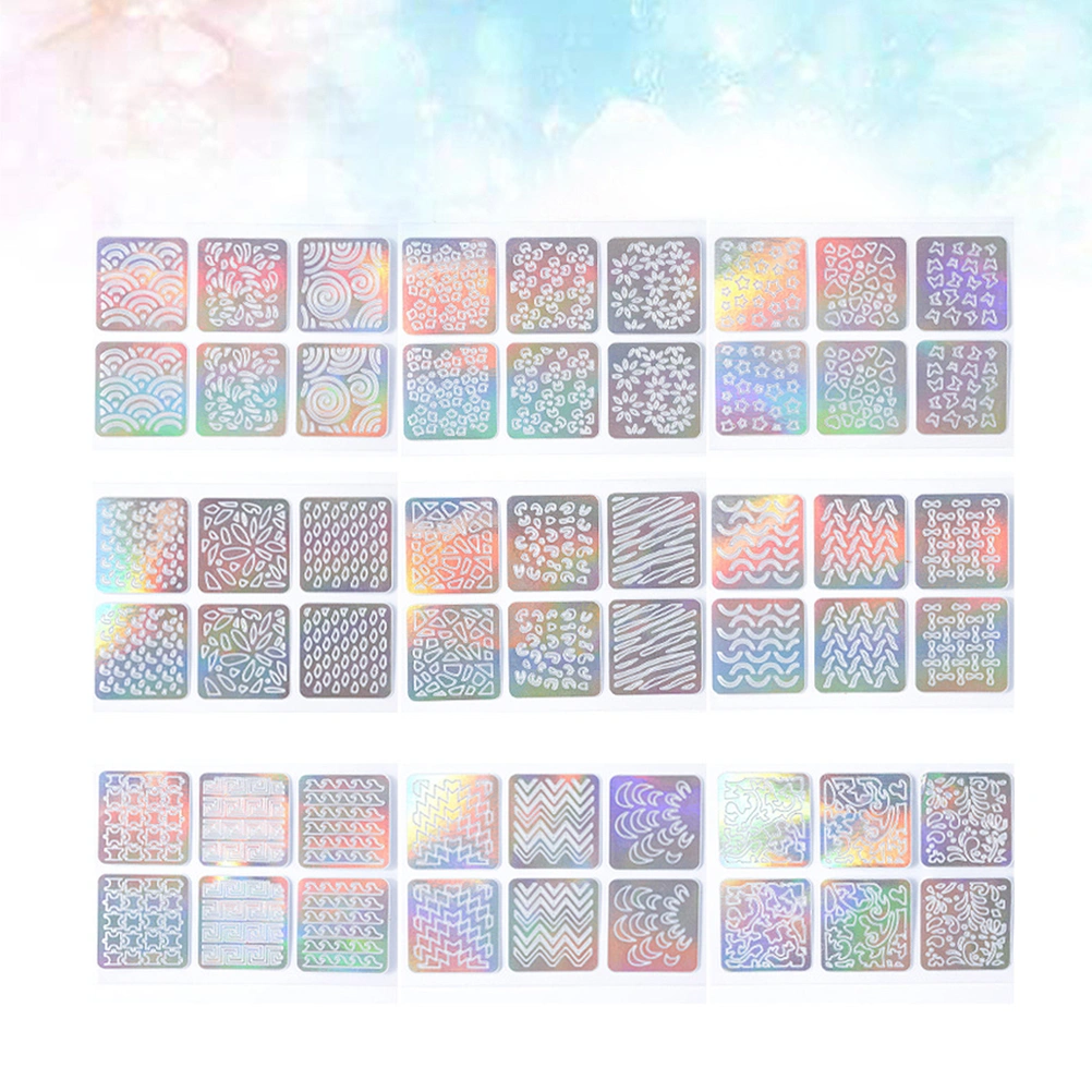 48 Sheets Square Nail Stencil Stickers Hollow 3D Manicure Decor Nail Art Decals for Women Girls