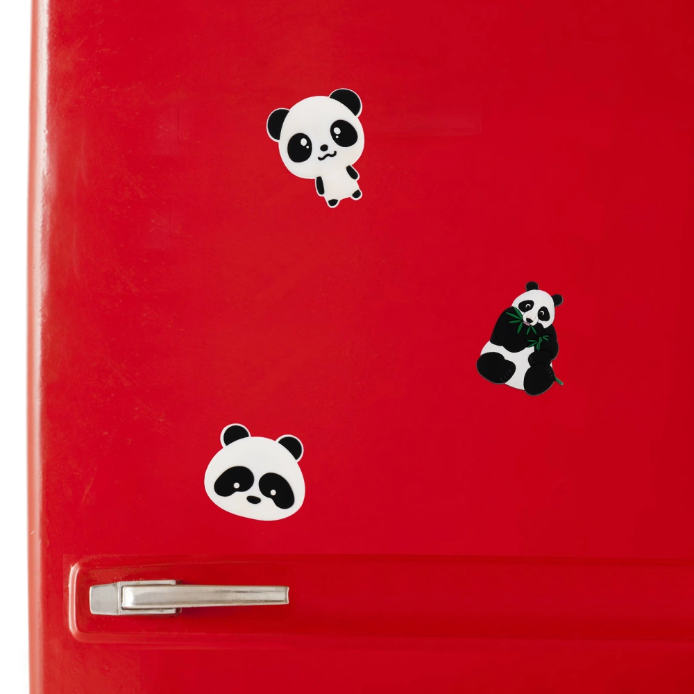 3Pcs Panda Refrigerator Magnetic Christmas Theme Fridge Magnets PVC Fridge Stickers