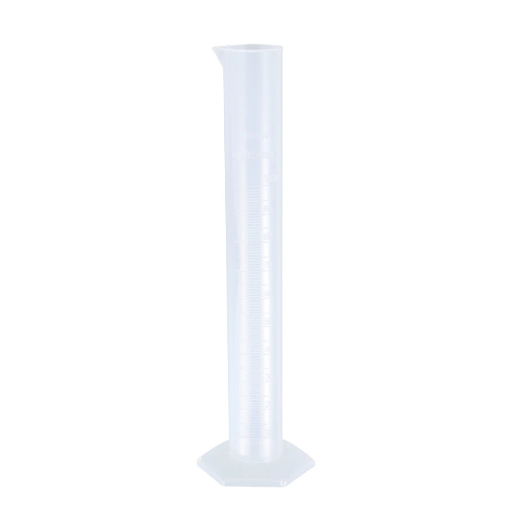 100ml Plastic Graduated Cylinder Beaker Science Measuring Test Tube Flask for Laboratory Home Use