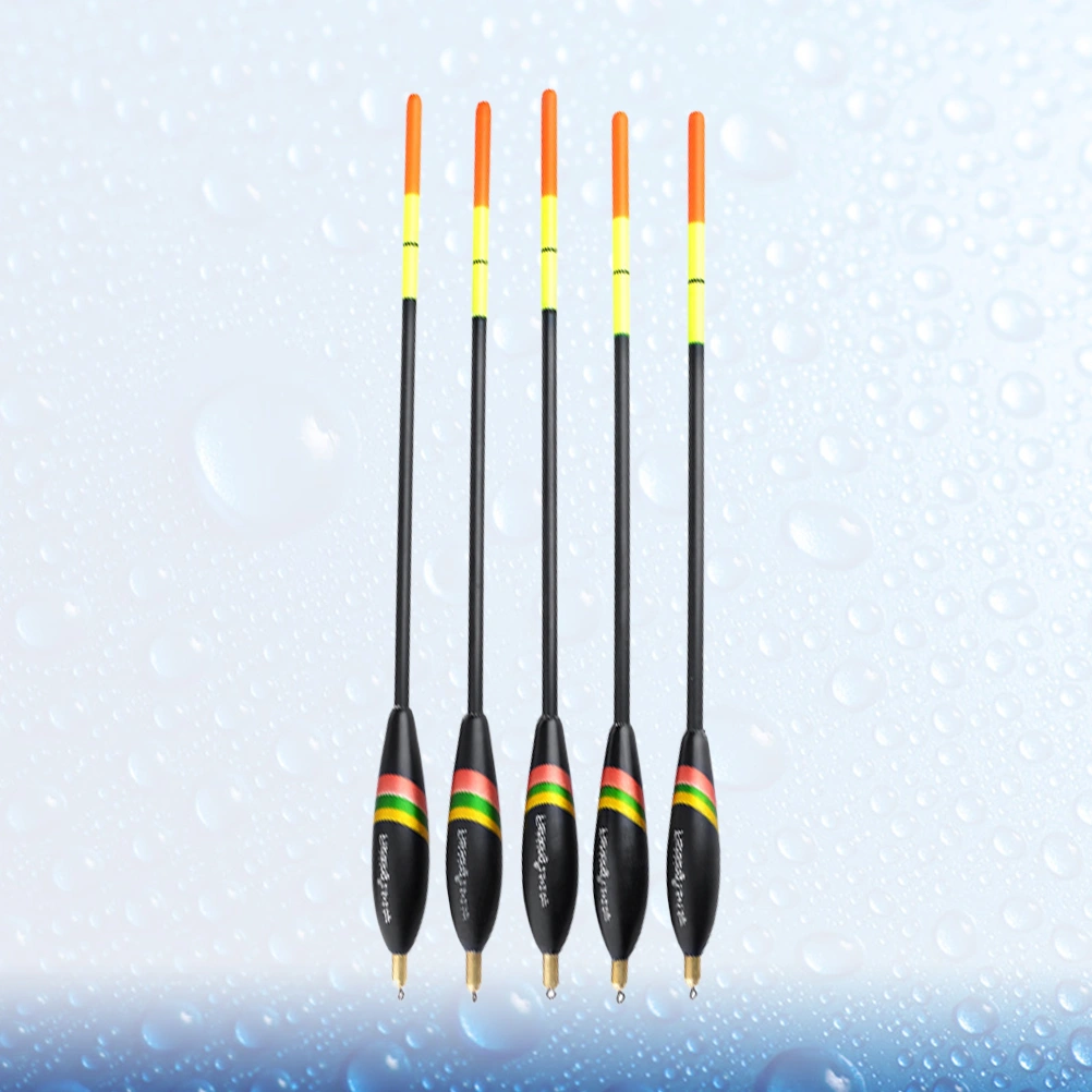 5PCS Outdoor Fish Floats Long Shot Bobbers Wide Tail Fish Drift Fishing Accessories for Lake Sea with Lead Weight