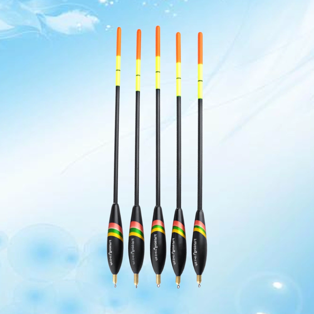 5PCS Outdoor Fish Floats Long Shot Bobbers Wide Tail Fish Drift Fishing Accessories for Lake Sea with Lead Weight