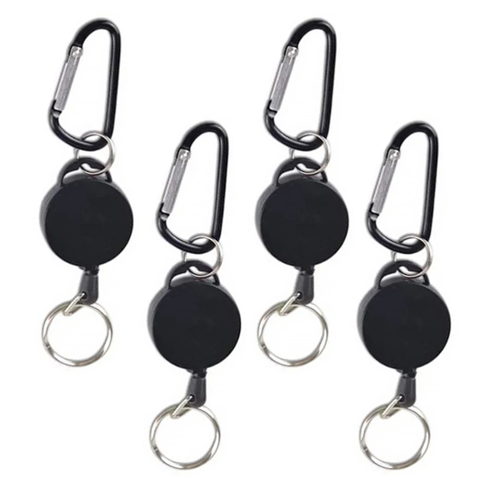 4Pcs Creative Carabiners Anti-lost Retractable Keychains Outdoor Keychains