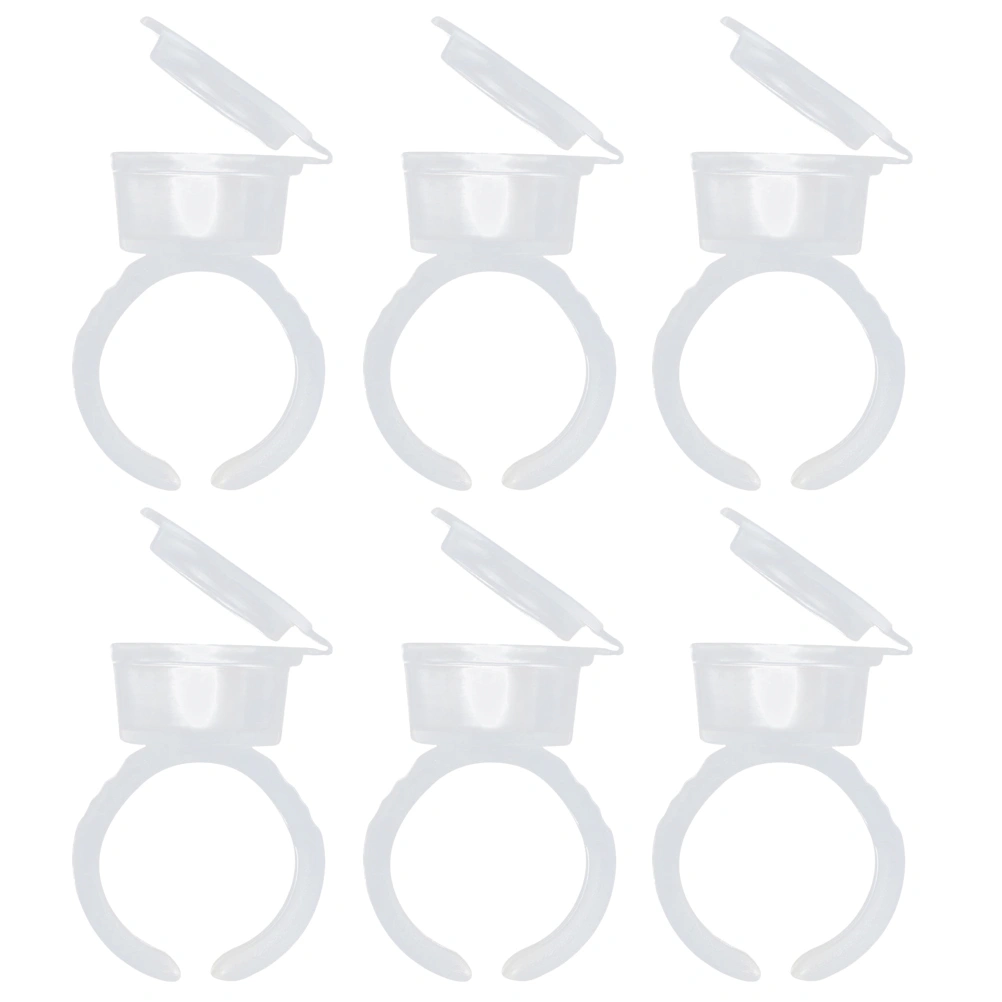 50pcs Turn over Cover Rings Tool Ink Ring Holder Disposable Pigment Container for Eyebrow Tattooing