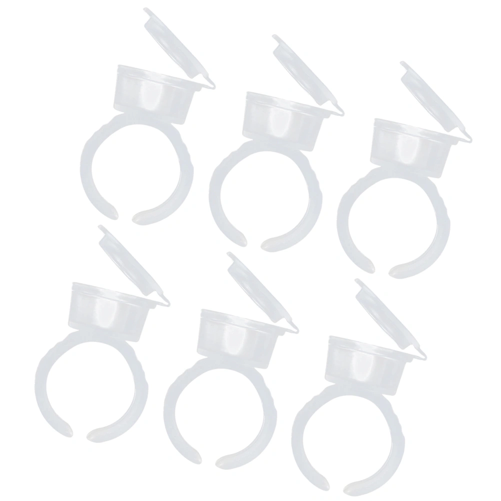 50pcs Turn over Cover Rings Tool Ink Ring Holder Disposable Pigment Container for Eyebrow Tattooing