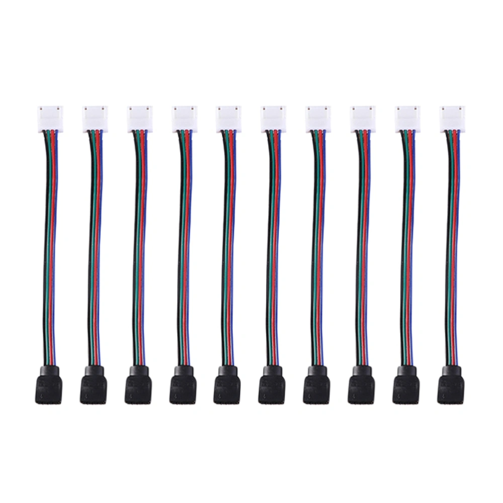 10 Pcs RGB LED Light Strip Connector 4 Pin LED Strip Jumper 10mm Strip to Power Adaptor Strip Solderless Controller