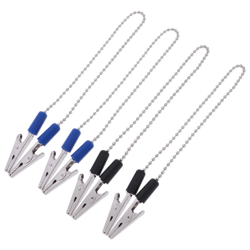 4Pcs Bib Clip Apron Cord Clip Lanyard Metal Chain Clip Napkin Holder for Home Restaurant Shop Random Color