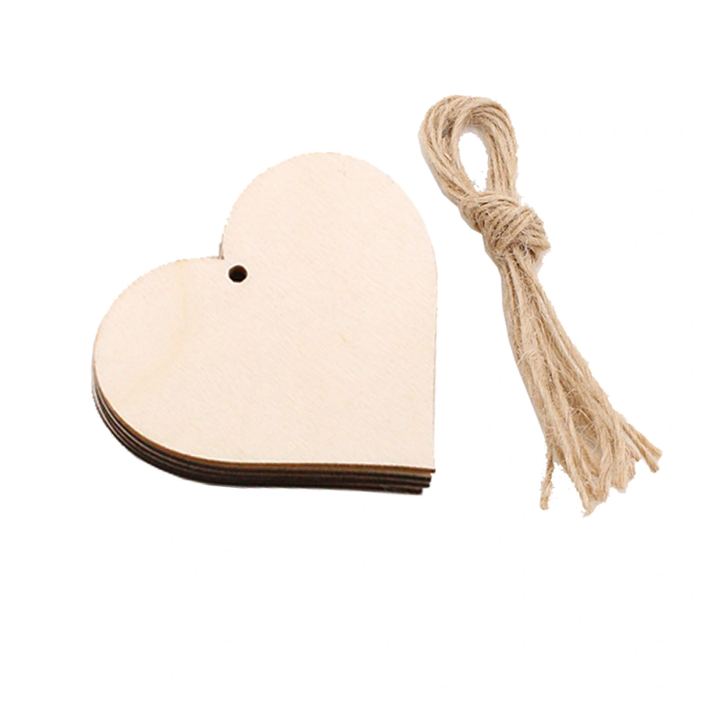 20pcs Love Heart Hanging Pendant Wooden Hanging Decor Chic Decorative Hanging Ornaments for Valentine's Day with Hemp Rope (Heart)