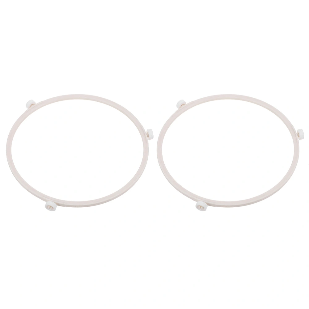 2pcs Microwave Turntable Rings Round Microwave Oven Tray Support Racks (White)