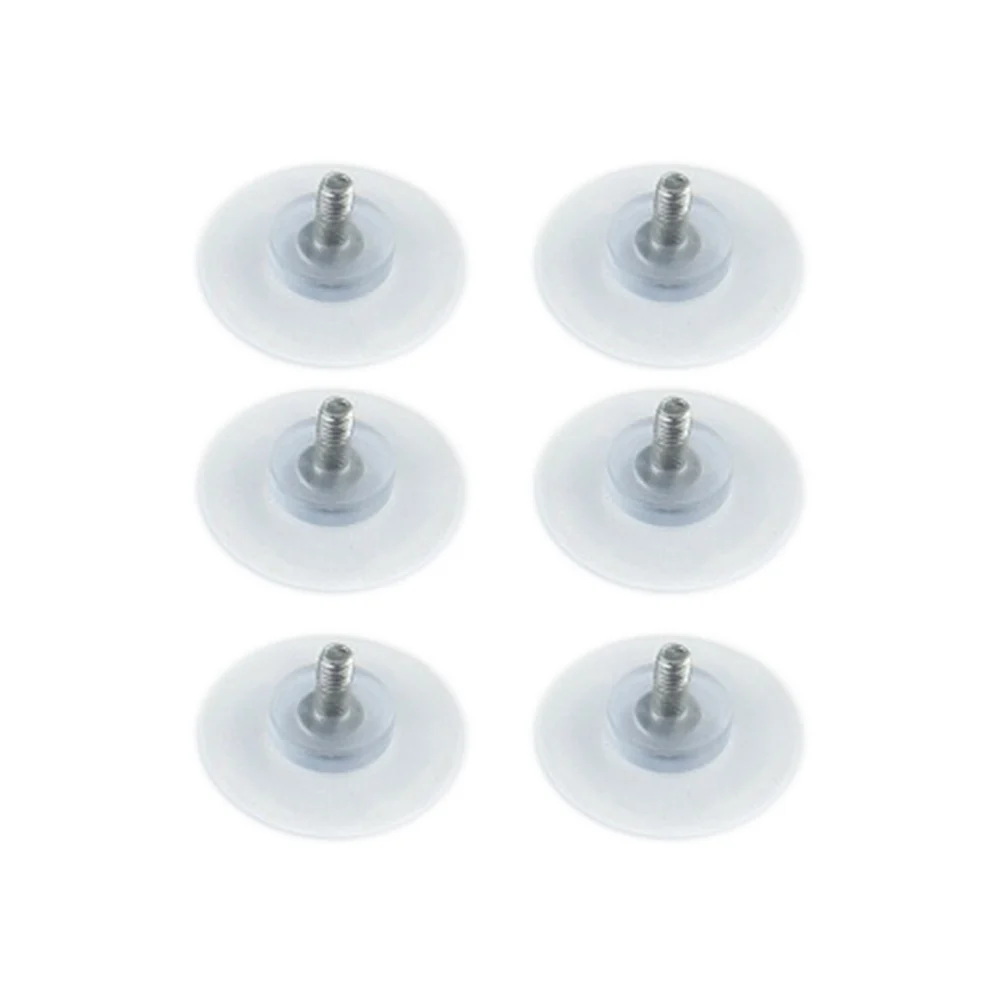 6pcs 4mm Furniture Desk Glass PVC Transparent Anti-Collision Suction Cups Sucker Hanger Pads with Screws for Glass Table