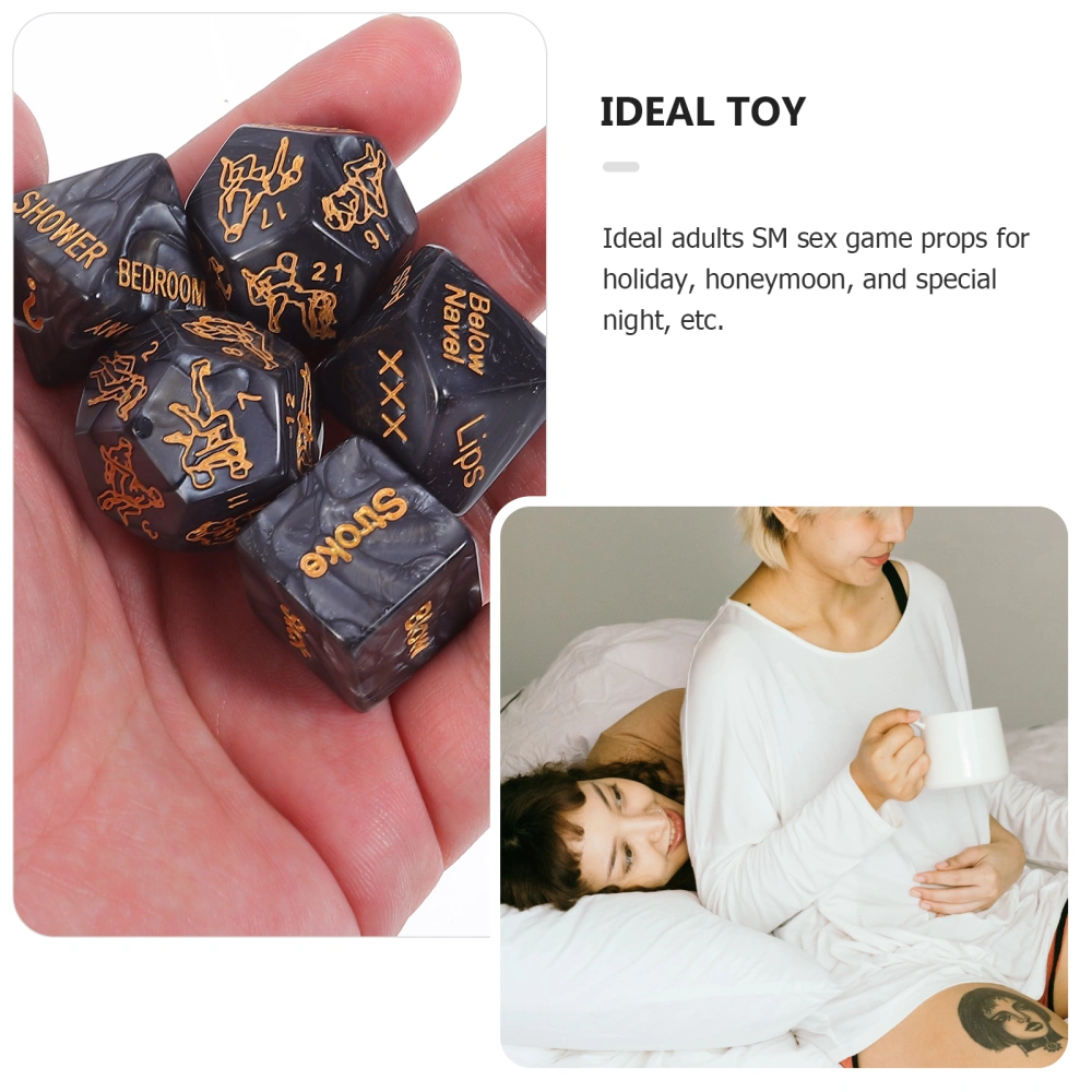 5PCS Sex Love Pearl Pattern Dice Adult Sex Game Dice Foreplay Flirting Dice