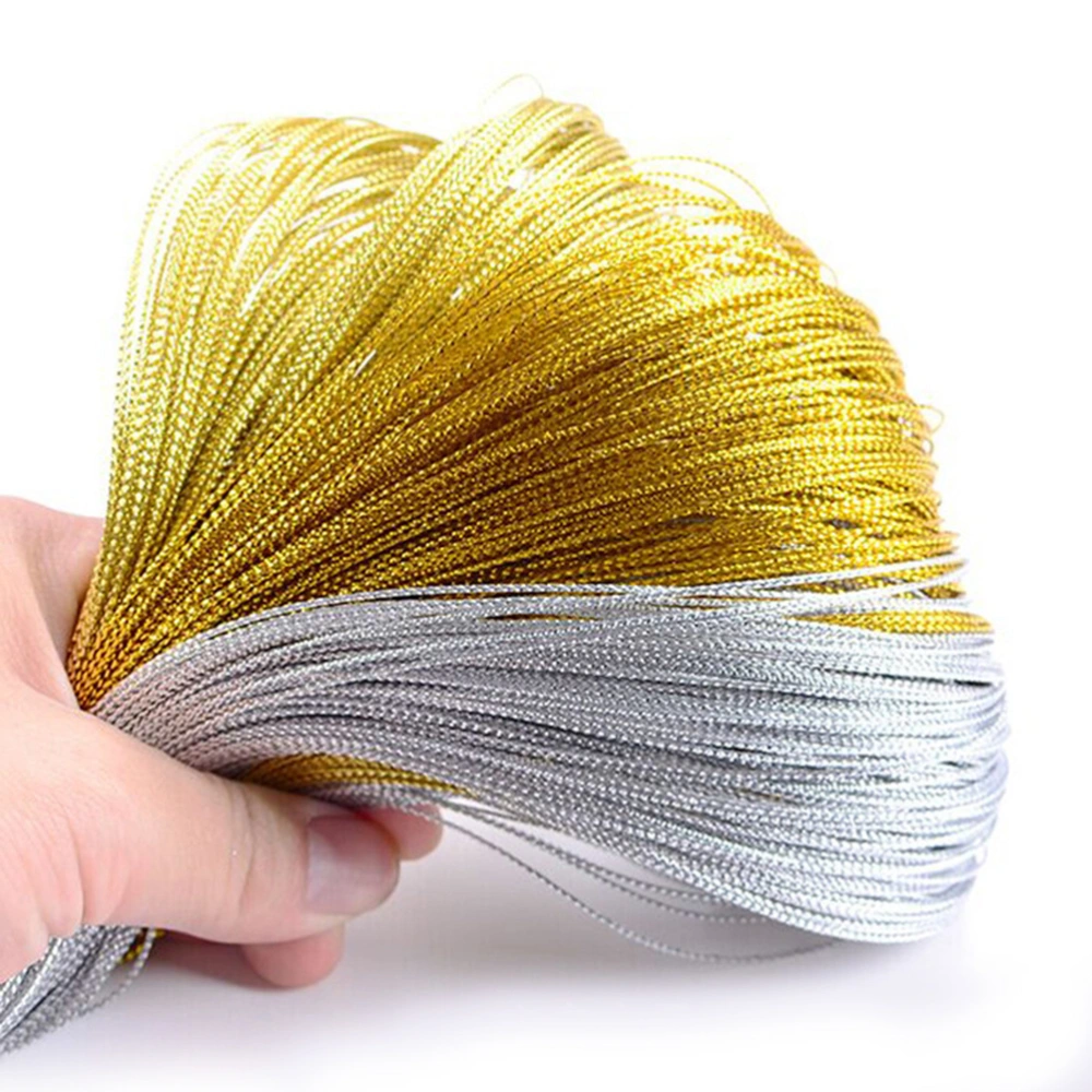 1mm 100 Yard Tag String Braided Nylon Gift Tag Rope Jewelry Thread(Gold)