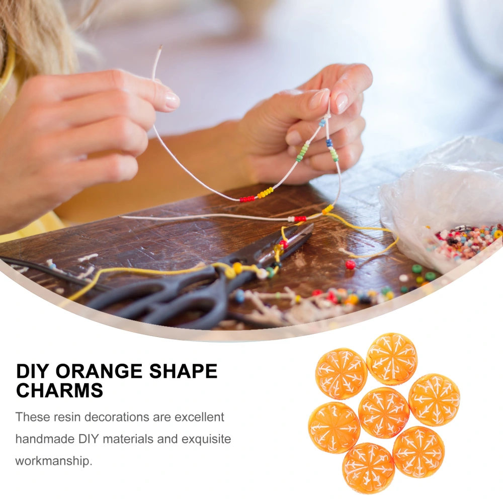 20pcs DIY Orange Shape Charms DIY Headwear Resin Decor Headdress Making Materials