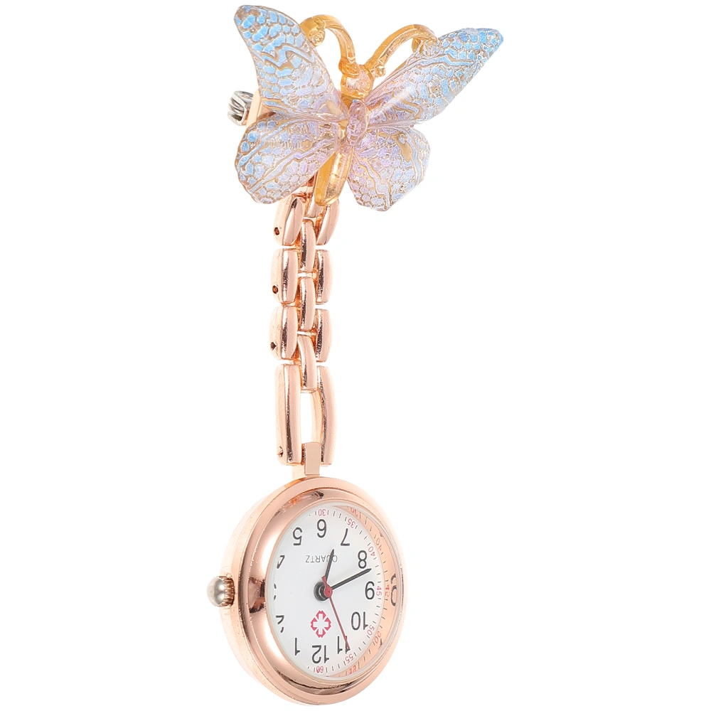 1Pc Butterflies Nurse Watch Pocket Watch Beautiful Badge Watch for Women