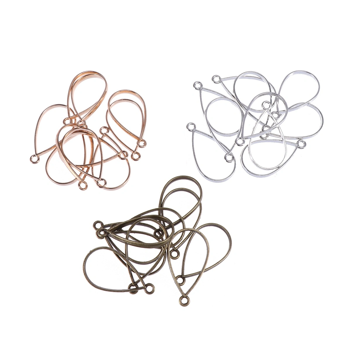 30PCS Open Back Bezel Pendant Alloy Blank Frame Hollow Pendants for UV Resin Crafts DIY Jewelry Making Antique Bronze Silver KC Gold