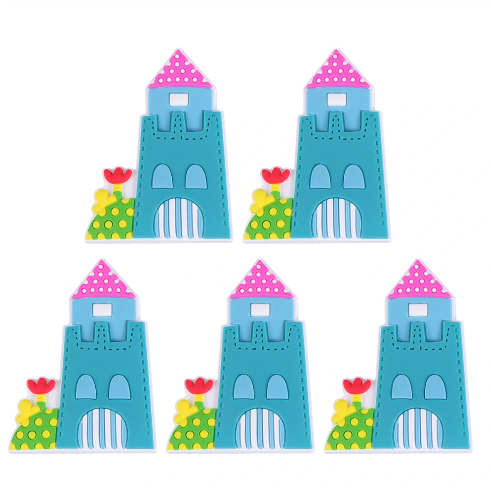 5PCS Nordic Castle Refrigerator Magnetic Stickers Cartoon Whiteboard Blackboard Magnetic Snaps Office Stickers