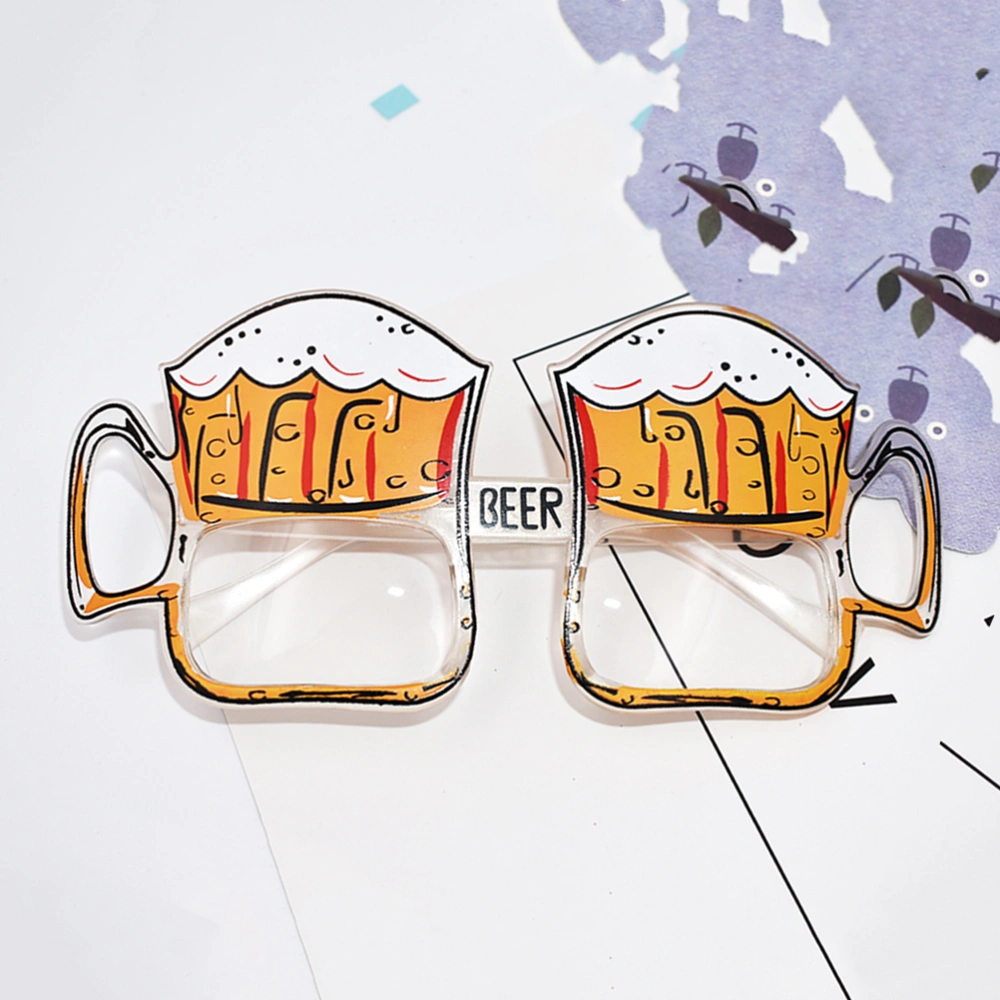 1pc Beer Pattern Glasses Graduation Glasses Night Party Favors Eyewear Accessories Photo Prop