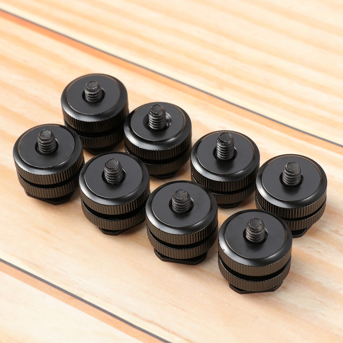 3 Pcs 1/4 Inch Aluminium Alloy Tripod Screw Adapter Flash Hot Shoe Mount Compatible for Nikon SLR DSLR Camera Camcorder (Black)